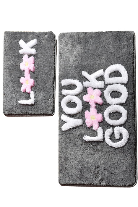 Mijölnir Juego de alfombras de baño acrílicas Look - Grey